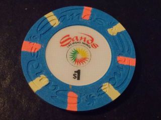 Sands Hotel Casino $1 Hotel Gaming Casino Poker Chip Las Vegas,  Nv