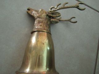 Brass Bell - Shaped Deer Head With Large Antlers