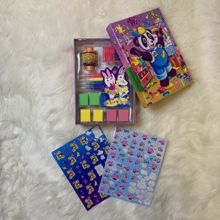 Vtg Lisa Frank Painter Panda Box With Stamp Set & Stickers
