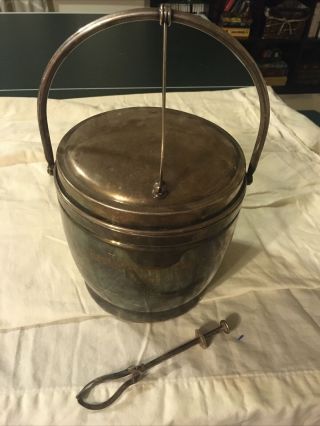 Vintage Wilcox International Silver Co Ice Bucket 8293 With Ice Tong