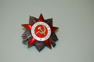 Soviet Russian Ussr Ww2 Great Patriotic War Silver Order 2cl Badge 877703