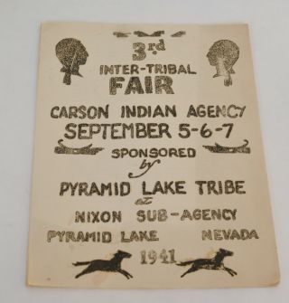 Pyramid Lake Paiute Tribe Inter - Tribal Fair,  1941