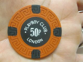 Playboy Club London Fifty Pence Casino Chip Large Greek Key Hugh Hefner