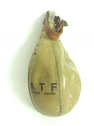 Early Vintage Boxing Brown Leather Speed Bag Atp Montral [a24]