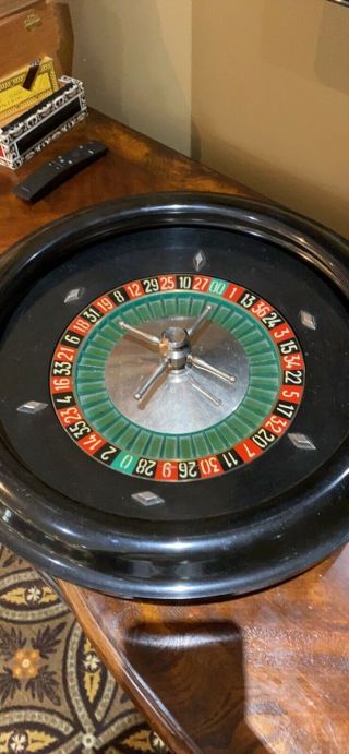 Vintage 18 " Roulette Wheel With Ball