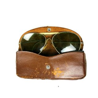 Ww2 Us Army Air Forces Corps Usaaf An - 6531 Sunglasses Identified Leather Case