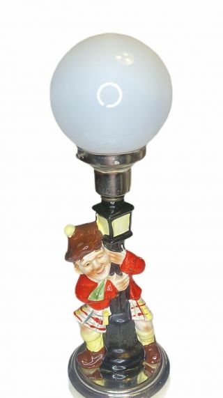 Vintage Bar Lamp Lite Hobo Scottish Drunk Lamppost Man Cave 18” Ceramic Electric