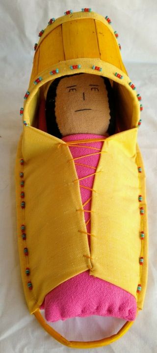 Apache Hand Made Cradleboard And Doll By Tessie Mull San Carlos Apache
