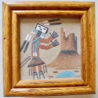 Signed Navajo Sand Painting Trinket Box Yei Be Chai By Pauline Yazzie