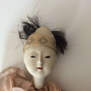 Antique Japanese Marionette w/Silk Body - Paper Mache Head w/Glass Eyes - RARE 2