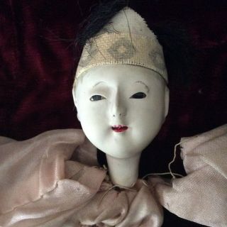 Antique Japanese Marionette w/Silk Body - Paper Mache Head w/Glass Eyes - RARE 3