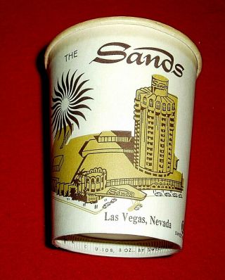 Vintage Las Vegas Paper Cup Coin Holder From The Sands Casino