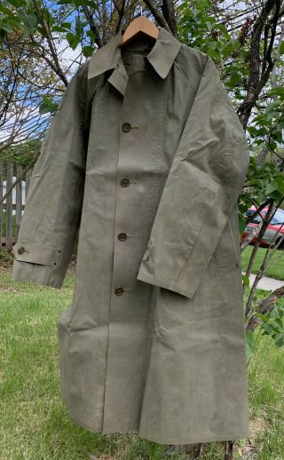 Vintage 40s Usmc Us Marine Corps Overcoat Raincoat Overcoat.  Size Small