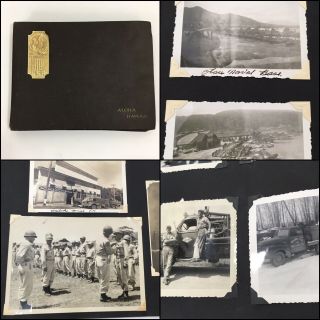 Wwii Era Photo Album 33rd Infantry Hawaii Japan Hula / Mt Pleasant Michigan Oil