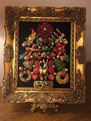 Mixed Media,  Handmade,  Ooak,  Vintage And Contemporary Jewelry Art Framed