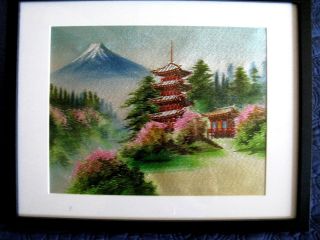 Art - An Asian Silk Embroidery With Hand Stitched Accents - Mt.  Fuji