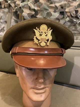 Wwii Us Army Air Force Usaaf Officer Pilot Crusher Hat,  Dtd Jan 1945,  Size 7,  3/8