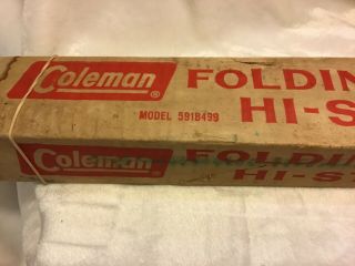 Vintage Coleman Aluminum Hi - Stand Model 591b499 Box