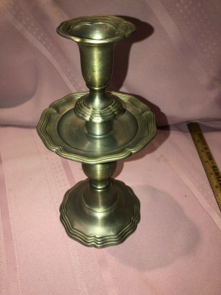 Colonial Casting Co.  Meriden,  Connecticut Pewter Candle Holder Candlestick