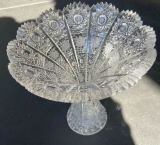 Vintage Rare Bohemia Queen Lace Hand Cut 24 Lead Crystal Vase 6”