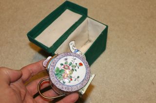 Vintage/antique Chinese Small Cloisonne/enamel Teapot - 4 - 1/2 " Wx3 - 1/2 " H