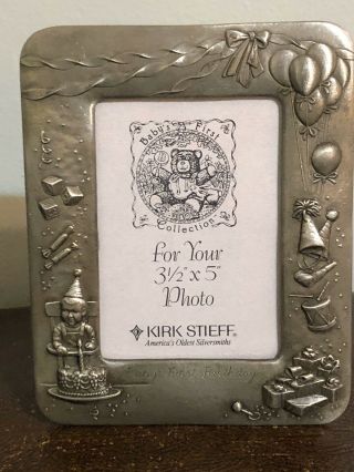 Kirk Stieff Pewter Picture Frame Baby’s First Birthday