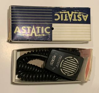 Vintage Cb Radio Astatic Trucker Model 555 Noise Cancelling Microphone W/ Box