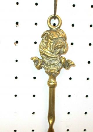Early English Brass Toasting Fork With A Bulldog Handle