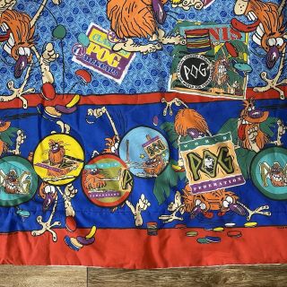 Vintage POGS World Pog Federation1995 Twin Blanket Cover RARE 90s 2