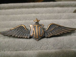 Wwll Atc Air Transport Command Pilot Captain Wing Badge 3 1/2 "