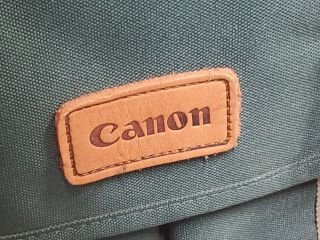 Vintage Canon Camera Bag Organizer Green Pockets Shoulder Strap DSLR Case 12x7x8 3