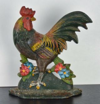 Cast Iron Rooster Doorstop - Country Farmhouse Rustic Primitive