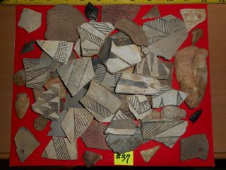 Anasazi Shards Pre 1600 B/w - R/b - Corg - Drilled - 3 " Knife - Arrowheads - 37