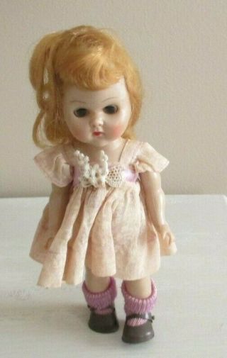 Vintage Vogue Ginny Doll Strawberry Blonde Straight Leg Walker Tagged Dress