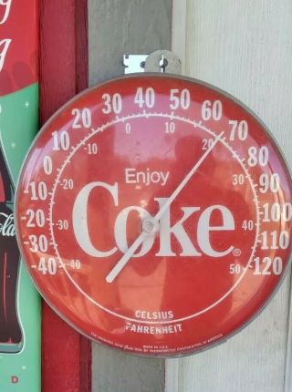 12 " Vintage Coca - Cola Coke Wall Thermometer Enjoy Coke