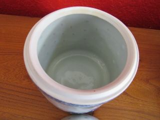 Blue&White Chinese Rice Pattern porcelain covered container 3