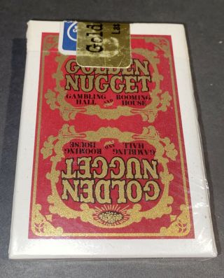 Golden Nugget Casino Playing Cards Red Gold Bj Table Deck Las Vegas