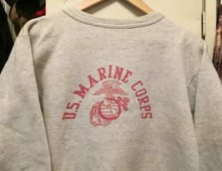 Vintage WWII USMC US MARINE CORPS Stencil Long Sleeve Sweatshirt. 6