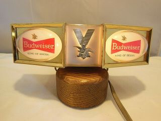 Vintage Budweiser Advertising Lighted Cash Register Topper Plastic Sign