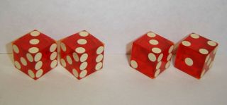 4 Vintage Loaded 3/4 " Casino Dice - Pair 3/5/6 Tops & Pair Fairs - Nm See Pictures
