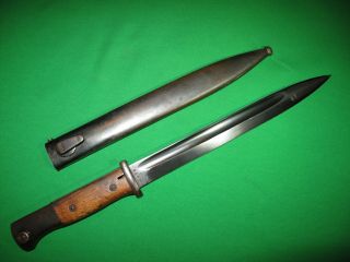 Early S/174 G German Ww2 Bayonet With Matching Scabbard