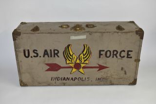 WW II Military Foot Locker US Air Force Indianapolis Texas Trunks San Antonio 2