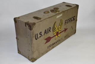 WW II Military Foot Locker US Air Force Indianapolis Texas Trunks San Antonio 4