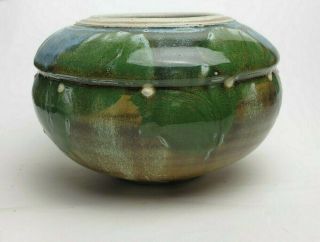 Vintage Signed Studio Art Pottery Vase Planter Gorgeous Glaze L@@k