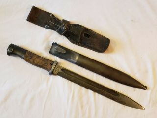 1944 Dated Matching Ww2 German Mauser K98 Bayonet Scabbard And Frog