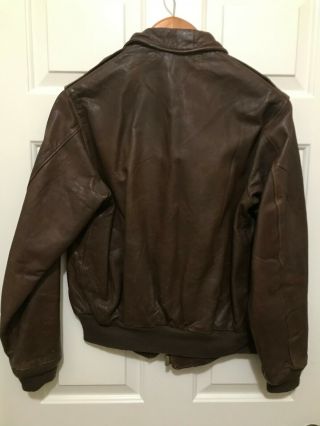 WW2 A - 2 Flight Jacket Poughkeepsie Leather Coat Co.  Size 40 w Name Tape 2