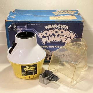 Wear Ever Popcorn Pumper Vintage Hot Air Popper 72000 Pop Corn Box Butter Melter