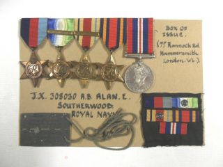 Wwii British Royal Navy Group,  Pow,  Hms Shark & Others.  With Pow Tag.