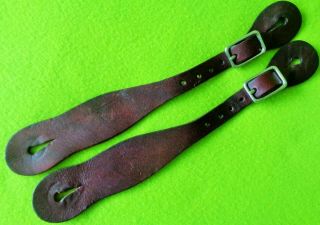 Terrific Vintage Leather Cowboy Buckaroo Spur Straps Great Usable Cond Supple Nr