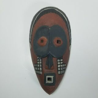 Vintage Hand Carved African Ghana Unique Tribal Mask Square Mouth Mask Art 12 "